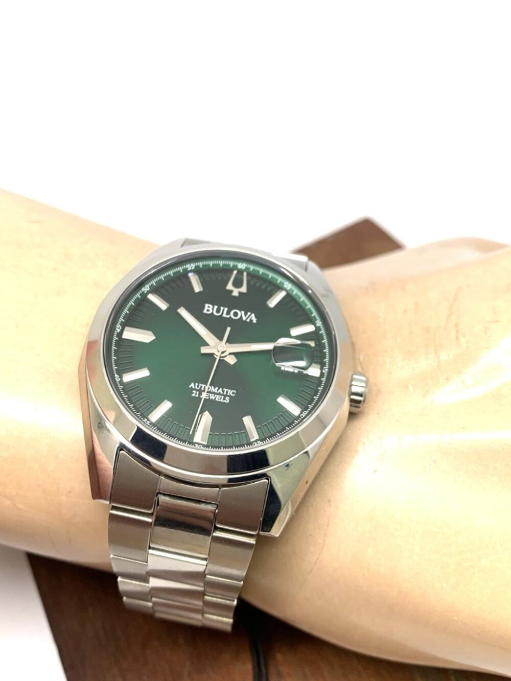 Bulova Men's Watch 96B429 Surveyor Automatic Green Dial Stainless Steel 39mm - Picture 5 of 14